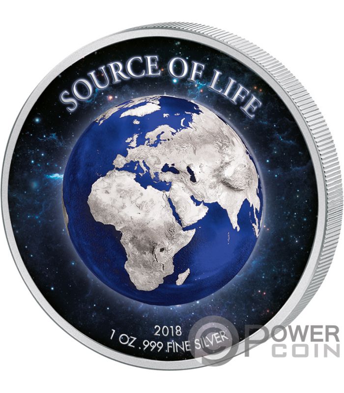 EARTH Source Of Life 1 Oz Monnaie Argent 1000 Francs Benin 2018