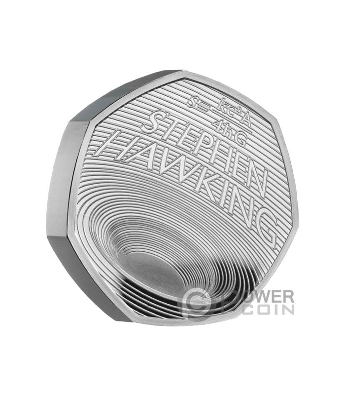 STEPHEN HAWKING Innovation In Science Piedfort Moneta Argento 50 Pence