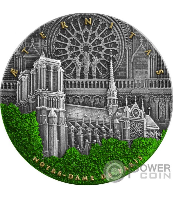 NOTRE DAME DE PARIS 2 Oz Monnaie Argent 5 Niue 2021