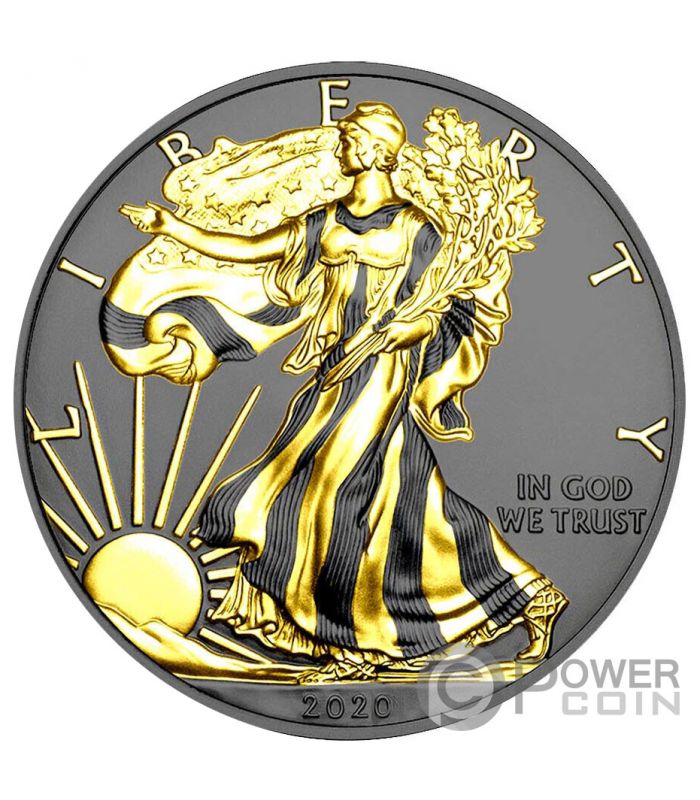 AMERICAN EAGLE Gold Black Empire 1 Oz Silber Münze 1 USA 2020