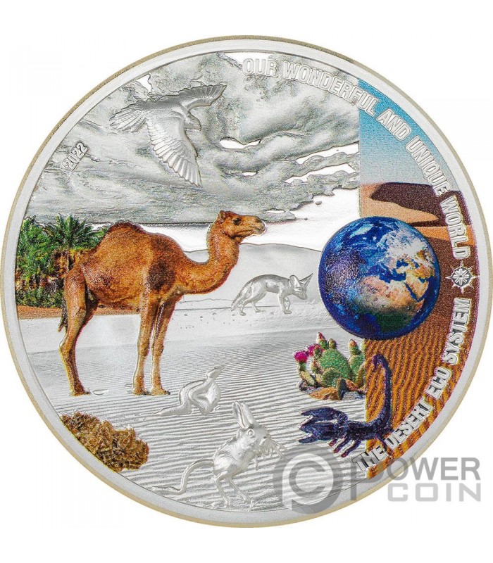 DESERT Deserto Our Earth Ecosystems 2 Oz Moneta Argento 10 Palau 2022