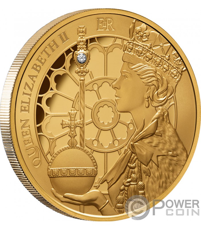 Queen Elizabeth Ii Year Coronation Aniversario Oz Moneda Oro