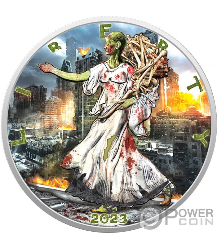 EAGLE ZOMBIE APOCALYPSE Walking Liberty 1 Oz Moneta Argento 1 USA 2023