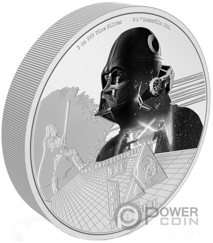 DARTH VADER Star Wars 3 Oz Moneda Plata 10 Niue 2023