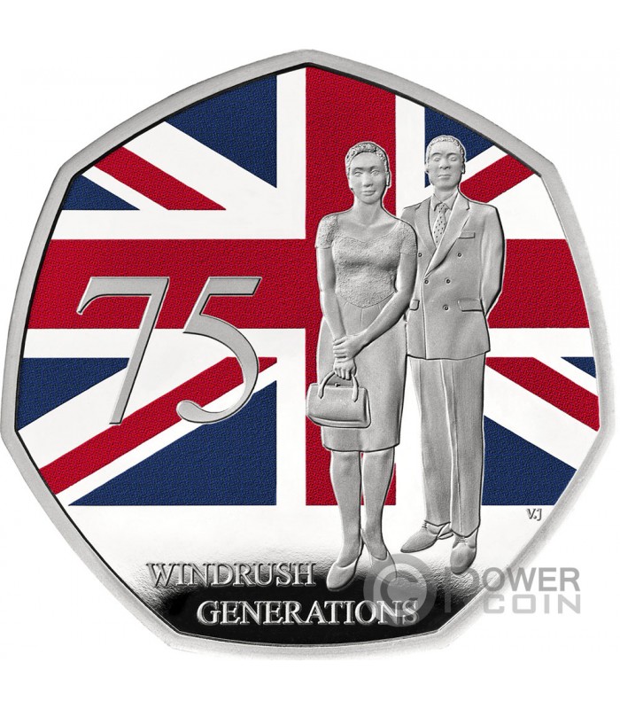 WINDRUSH GENERATION 75 Anniversario Moneta Argento 50 Pence United