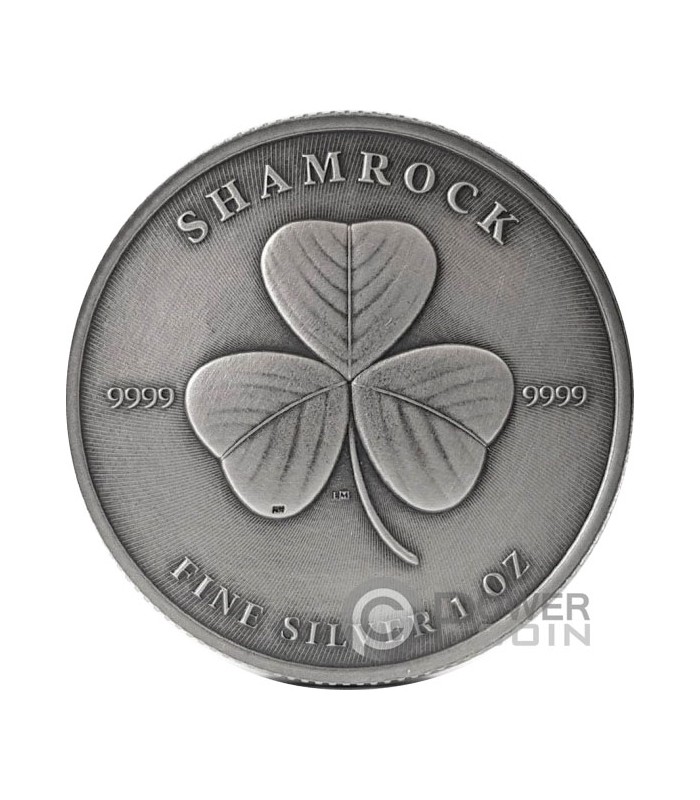 Shamrock Antique Finish Oz Monnaie Argent Niue