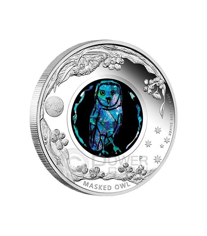 Masked Owl Opal Australian Opals Series Moneda Plata Australia