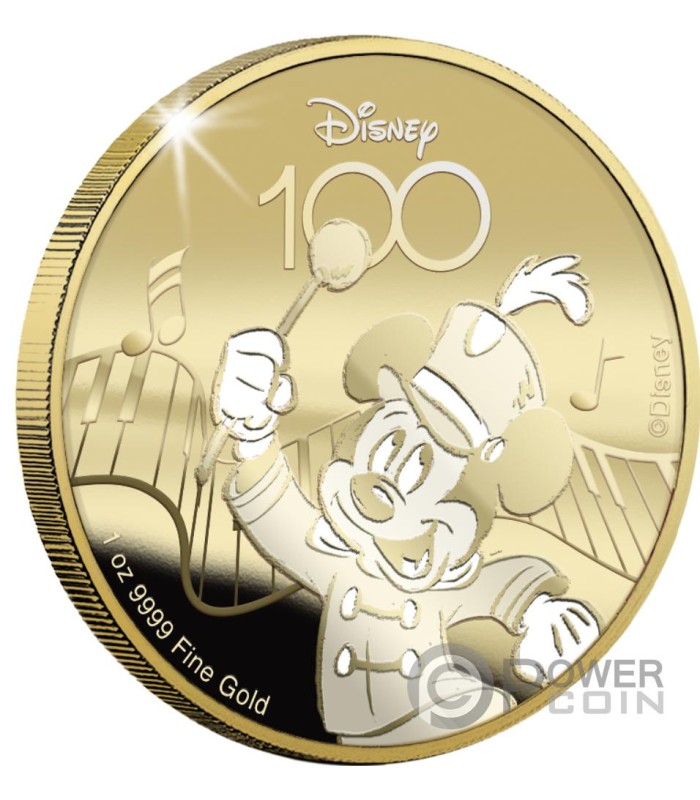 MICKEY MOUSE Disney 100 Magical Years 1 Oz Moneta Oro 50 Tala Samoa 2023