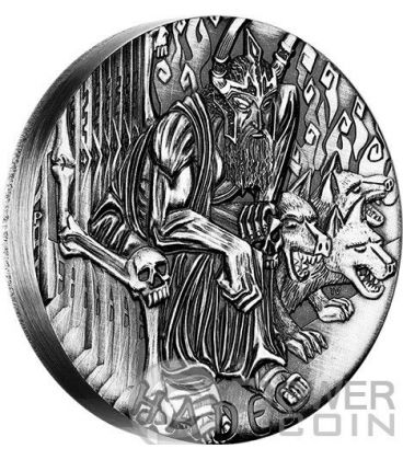 HADES Gods of Olympus High Relief Rimless 2 Oz Silber Münze 2 Tuvalu 2014