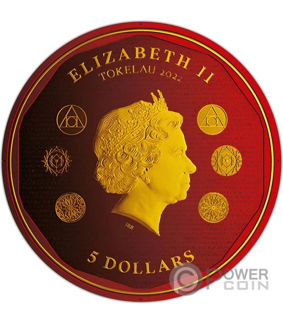 VIVAT HUMANITAS Red Gilded 1 Oz Silver Coin 5 Tokelau 2022