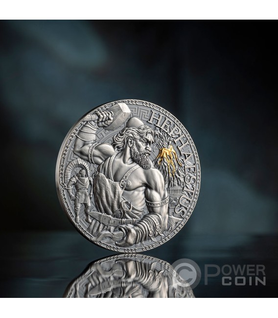 HEPHAESTUS Great Greek Mythology 3 Oz Silber Münze 3000 Francs Cameroon