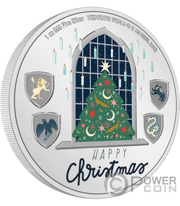 HARRY POTTER Seasons Greetings 1 Oz Moneta Argento 2 Niue 2022