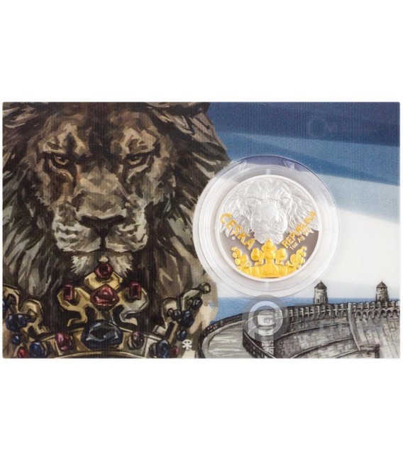 Czech Lion Proof Gilded Oz Moneta Argento Niue