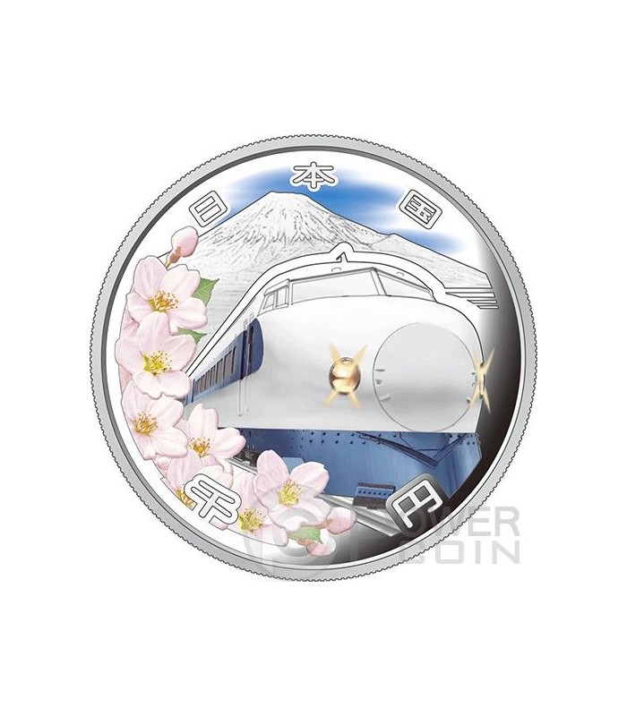 SHINKANSEN Train 50th Anniversary Silber Proof Münze 1000 Yen Japan 2014