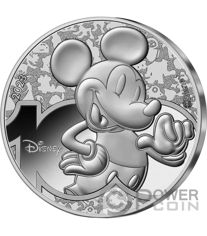 MICKEY MOUSE DISNEY Centenary Moneta Argento 100 Euro France 2023