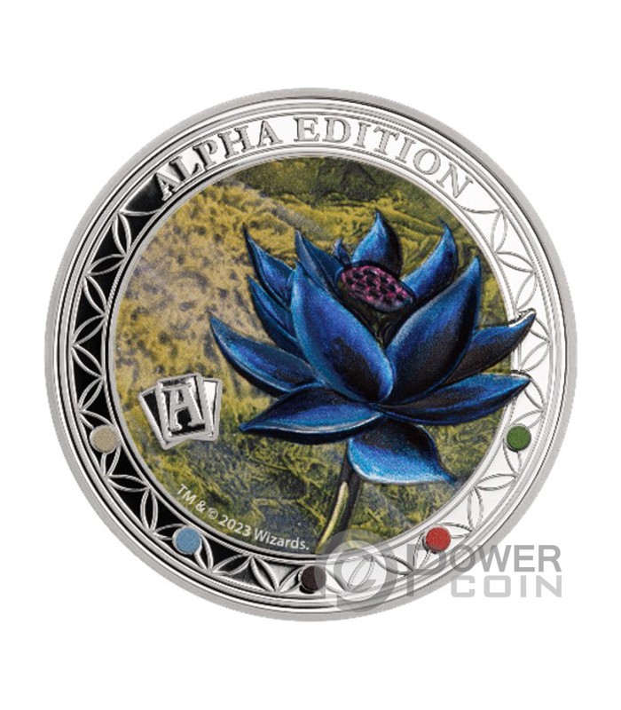 ALPHA BLACK LOTUS Magic The Gathering 2 Oz Moneda Plata 5 Samoa 2023