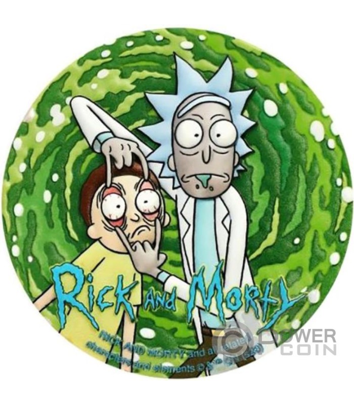 RICK AND MORTY 2 Oz Monnaie Argent 5 Dollars Niue 2023