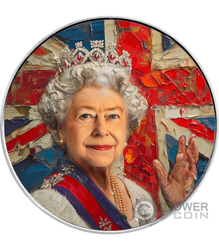 Queen Elizabeth Ii Elegance In Art Oz Moneta Argento Usa