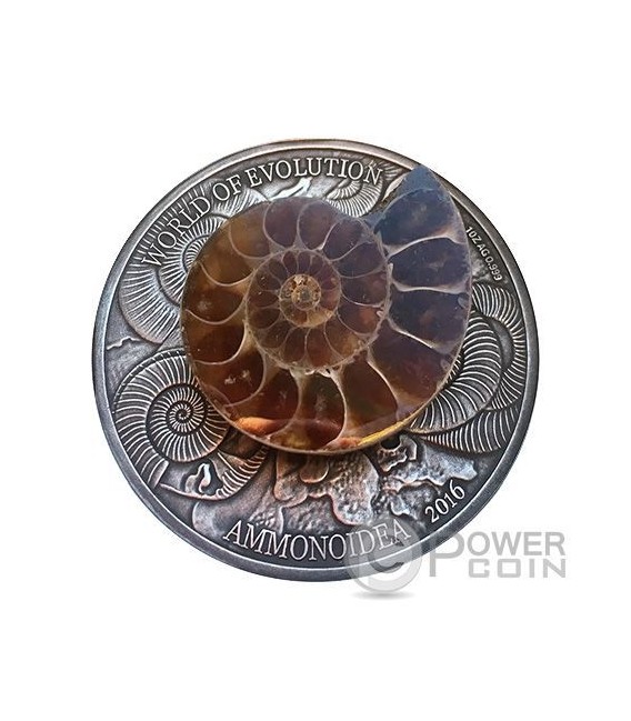 AMMONITE World Of Evolution 1 Oz Monnaie Argent 1000 Francs Burkina