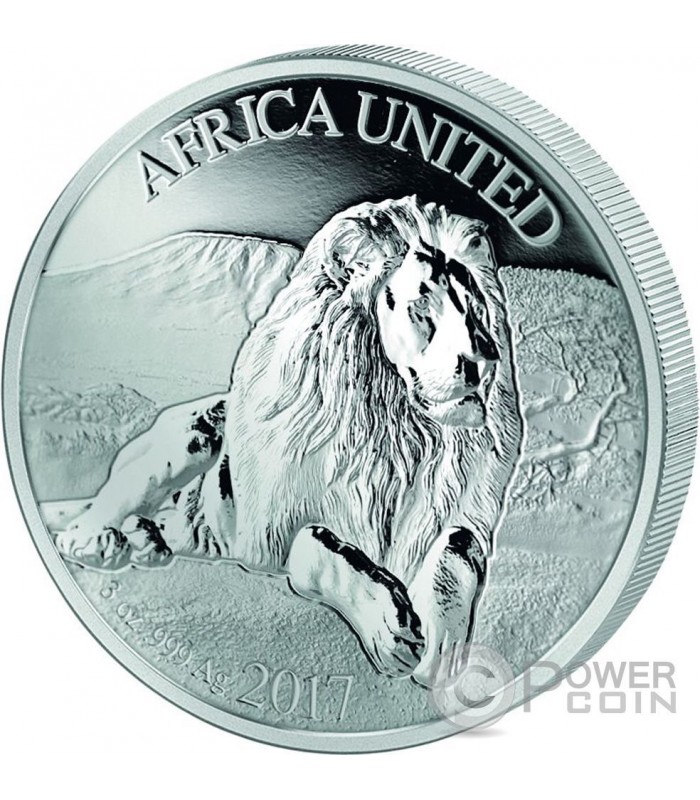 AFRICA UNITED Lion 3 Oz Monnaie Argent 1500 Francs Ivory Coast Benin