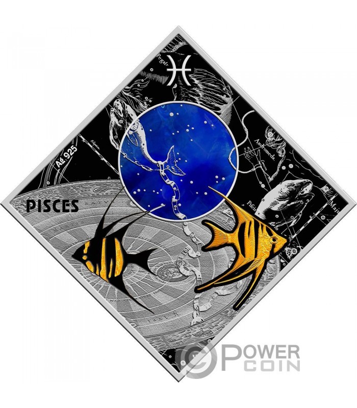 PISCES Zodiac Signs Silver Coin 100 Denars North Macedonia 2018