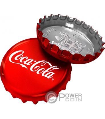 COCA COLA Bottle Cap Shape Silver Coin 1$ Fiji 2018