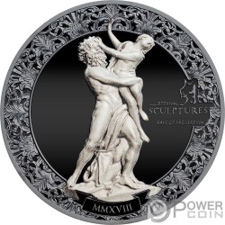 LEDA AND SWAN Eternal Sculptures 2 Oz Silver Coin 10$ Palau 2019