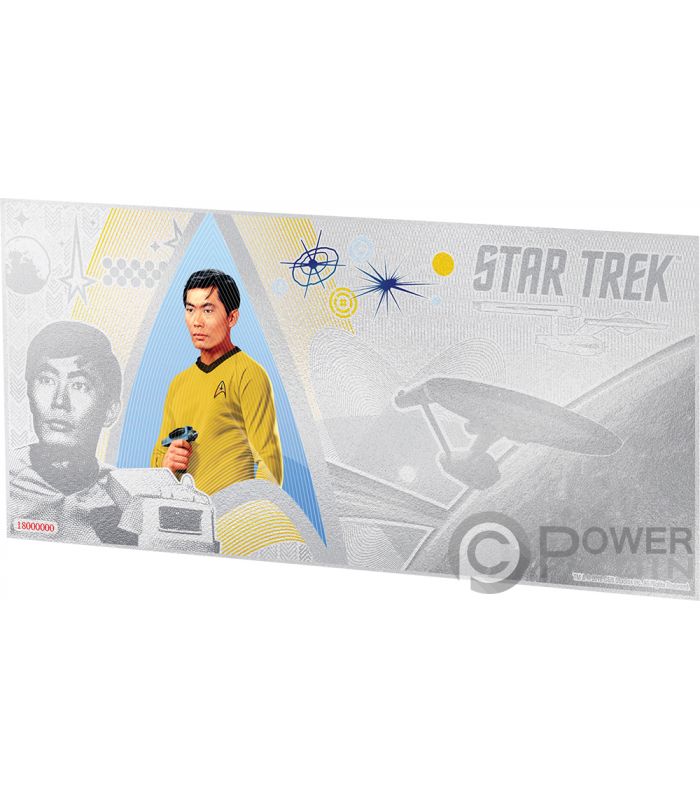 SULU Hikaru Helmsman Star Trek Original Series Foil Silver Note 1$ Niue ...