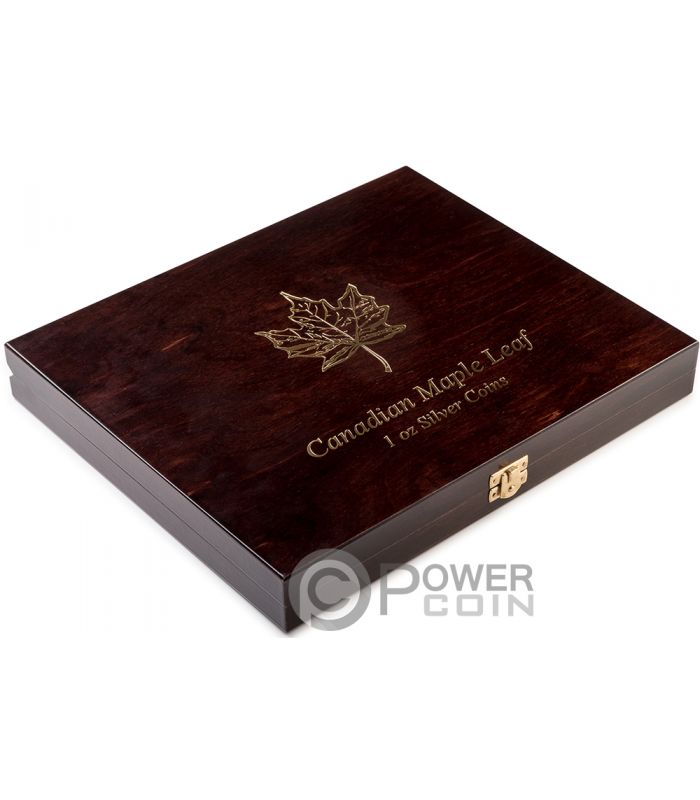 WOODEN CASE Maple Leaf 1 Oz Display 20 Silver Coins Holder