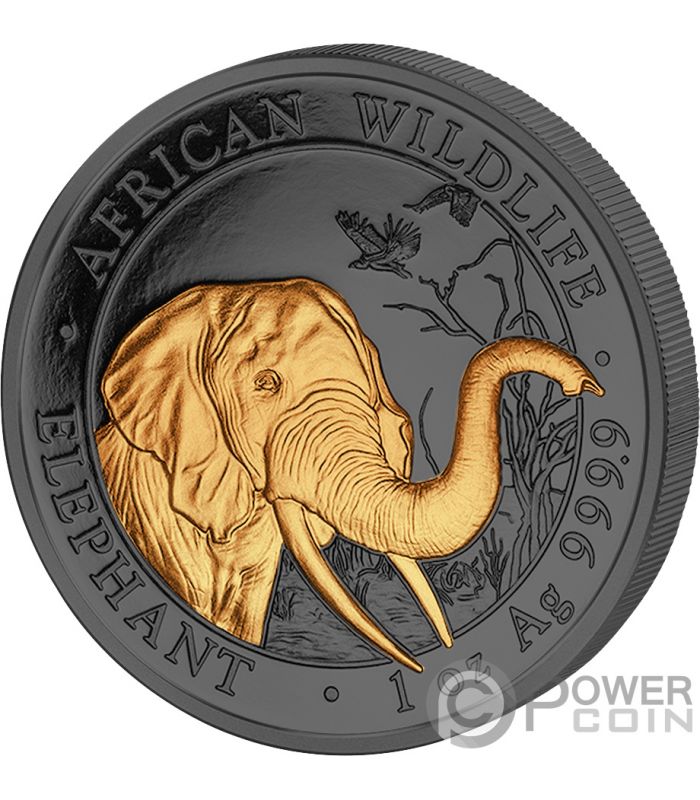 ELEPHANT Golden Enigma 1 Oz Silver Coin 100 Shillings Somalia 2018