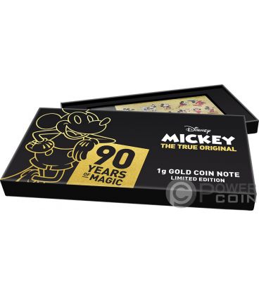 MICKEY MOUSE 90th Anniversary Disney Foil Gold Note 10$ Niue 2018