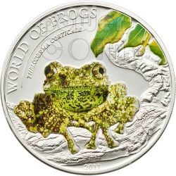 GOLDEN FROG Bufo Periglenes World of Frogs Silver Coin 2$ Palau 2014