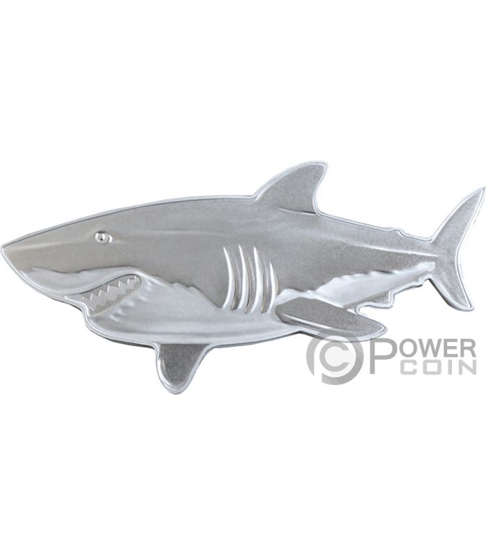 GREAT WHITE SHARK Hunters of the Deep 1 Oz Silver Coin 2$ Solomon