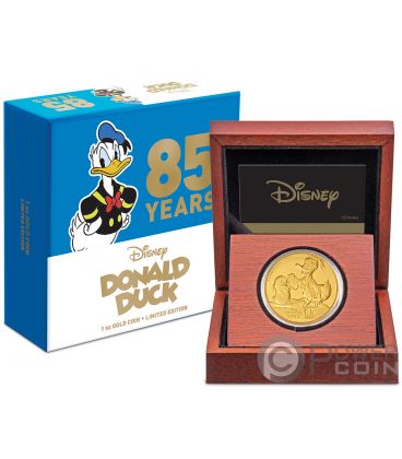 DONALD DUCK 85th Anniversary Disney 1 Oz Gold Coin 250$ Niue