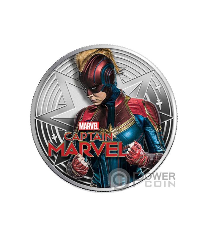 CAPTAIN MARVEL Marvel 1 Oz Silver Coin 1$ Fiji 2019