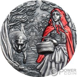 LITTLE RED RIDING HOOD Cappuccetto Rosso Fairy Tales Fables 3 Oz Moneta Argento 20$ Cook Islands 2019