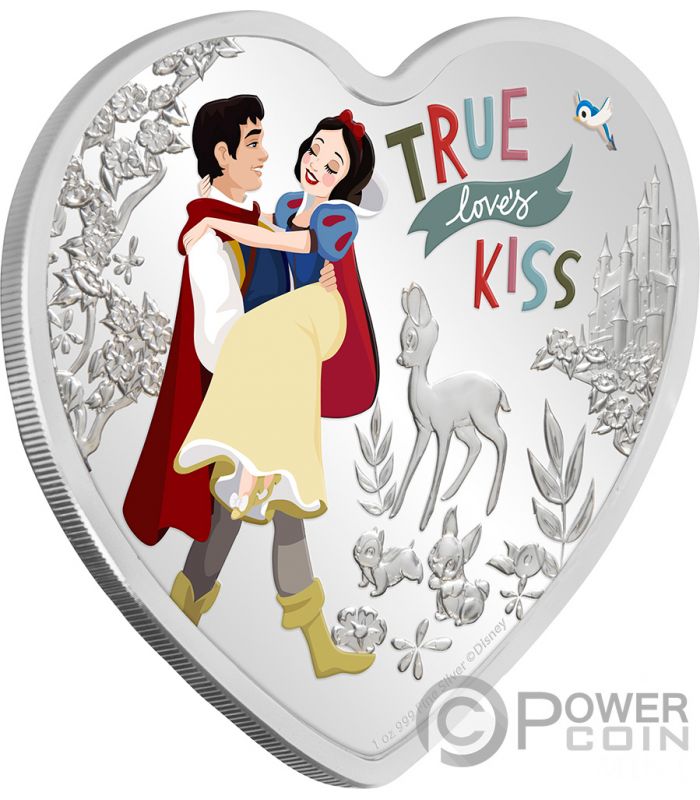 Love Heart Shape Snowwhite Disney 1 Oz Silver Coin 2 Niue Power Coin