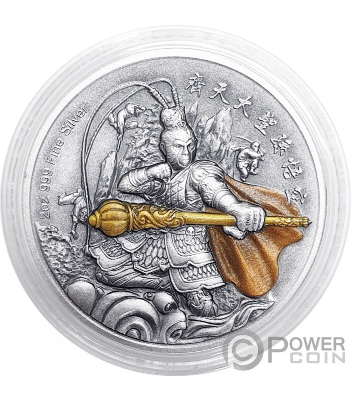 SUN WUKONG Monkey King Chinese Gods Mythology 2 Oz Silver Coin 5$ Niue 2020