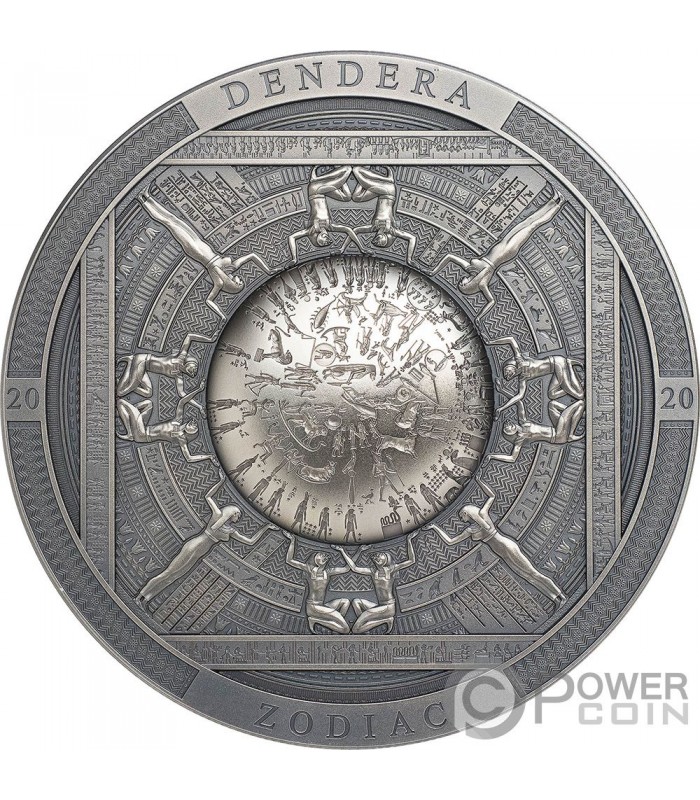 DENDERA Zodiac Archeology Symbolism 3 Oz Silver Coin 20$ Cook Islands 2020