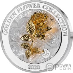 WATER LILY Golden Flower Collection 1 Oz Silver Coin 5$ Samoa 2022