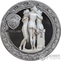 LEDA AND SWAN Eternal Sculptures 2 Oz Silver Coin 10$ Palau 2019