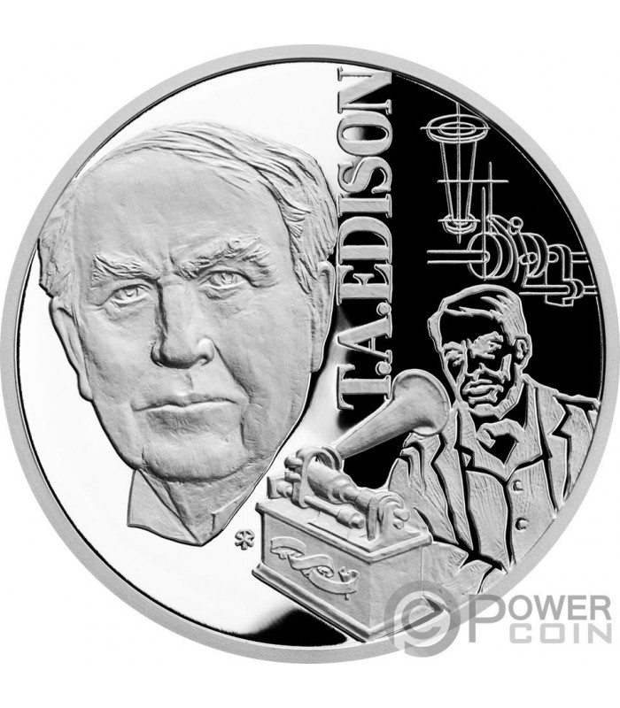 Thomas Alva Edison 19th Century Geniuses 1 Oz Silver Coin 1 Niue 2020