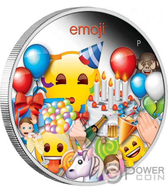 EMOJI Emoticons 1 Oz Silver Coin 1$ Tuvalu 2020