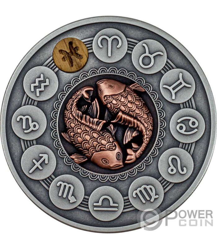 PISCES Zodiac Signs 1 Oz Monnaie Argent 1 Niue 2020