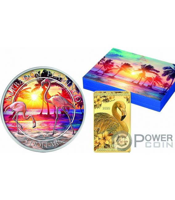 Download TROPICAL FLAMINGO Set 1 Oz Silber Münze 5$ Barbados 2020 ...