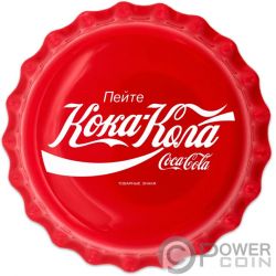 COCA COLA Bottle Cap Shape Silver Coin 1$ Fiji 2018