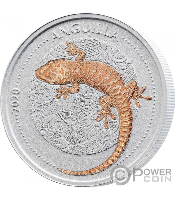 GECKO Ceco Ceramic 1 Oz Silver Coin 1 Anguilla 2020