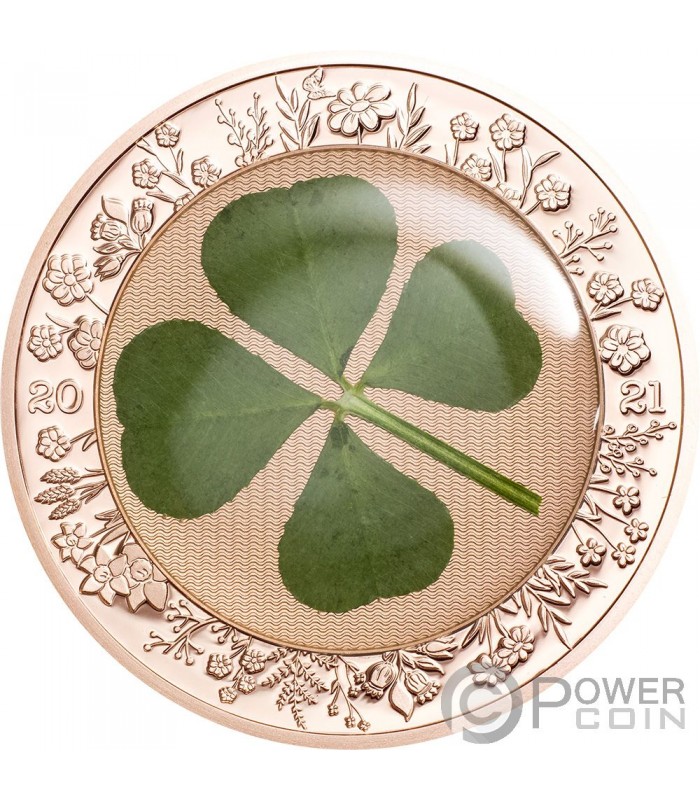 QUADRIFOGLIO PORTAFORTUNA Ounce of Luck 1 Oz Moneta Argento 5