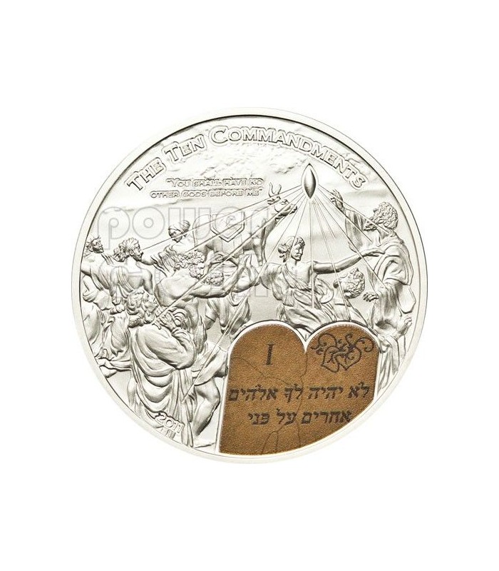 TEN COMMANDMENTS 1 First Commandment Silver Coin 2 Palau 2011