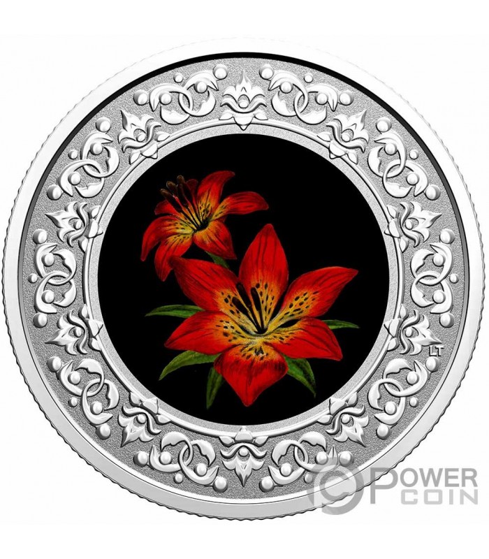 WESTERN RED LILY Lirio Rojo Del Oeste Floral Emblems Saskatchewan Moneda  Plata 3$ Canada 2021